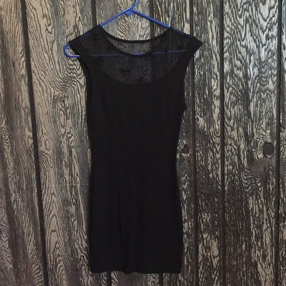 Lace back “little black” dress